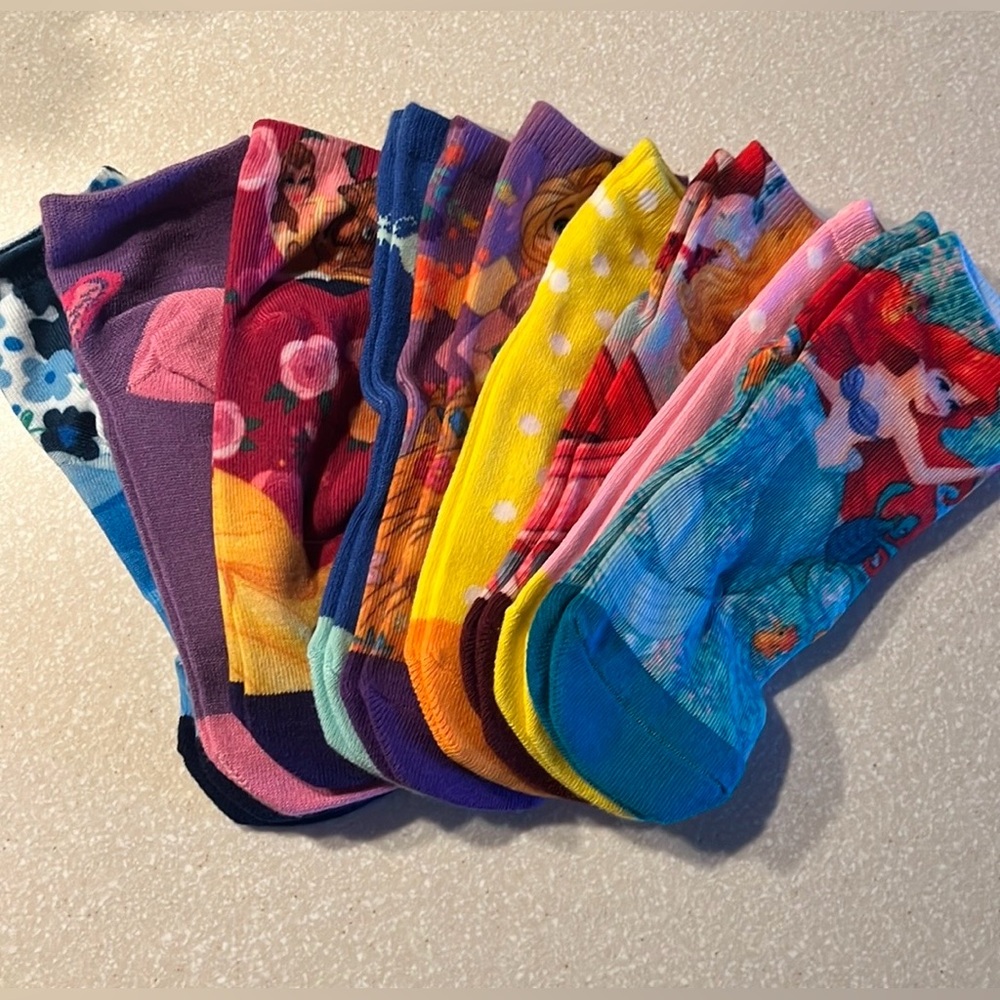 Princess low cut socks mix 9 pairs size L 13-4 88% polyester 10%cotton 2%spandex